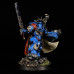Ulthramarines Primaris captain in gravis armour with chainsword